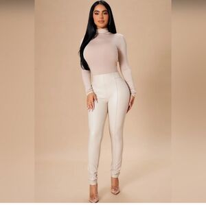 Faux leather pants Ivory
